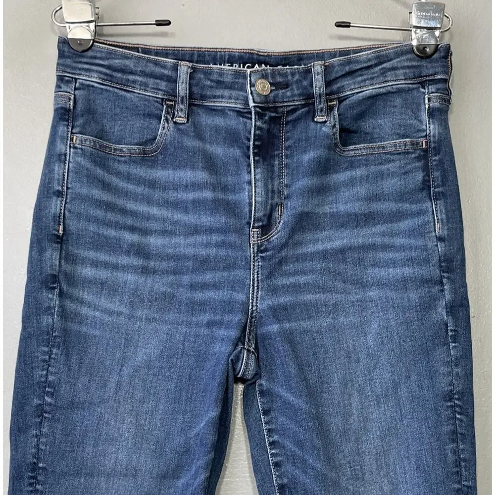 American Eagle Hi Rise Jegging Size 10 Short Blue Jeans Stretch Denim Skinny